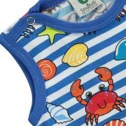 Outlet Mönstrad Romper Med Krabbor Brilliant Blue Barn Bodys & Bodysuits