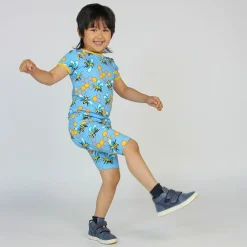 Discount Mönstrade Shorts Med Bin Blue Grotto Barn Byxor & Shorts