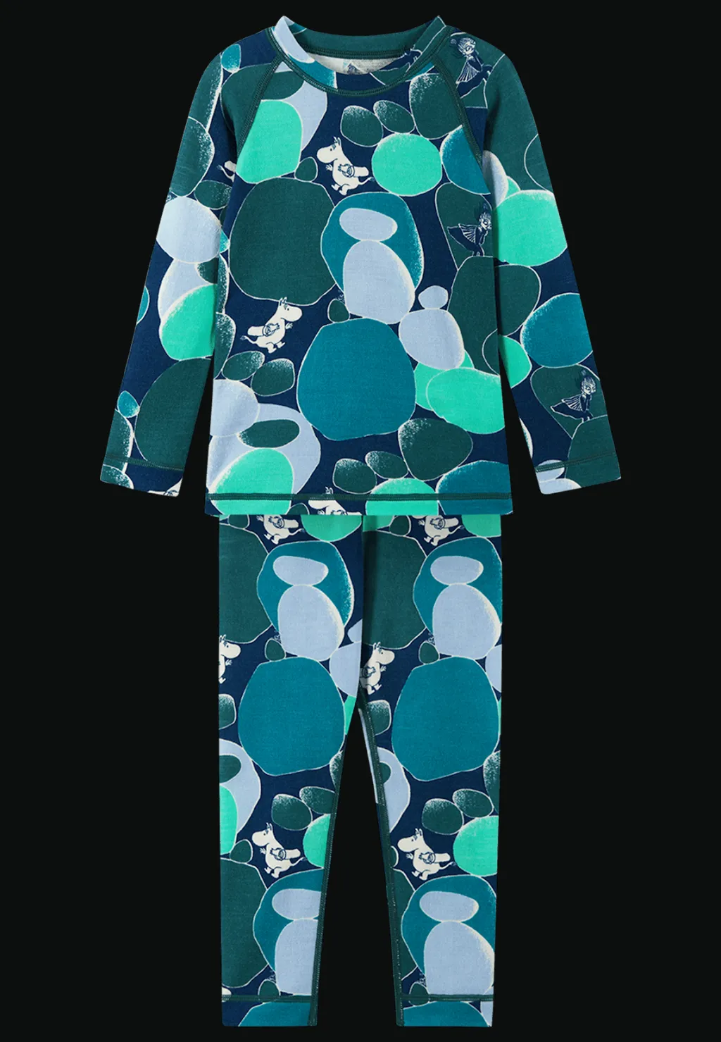 Hot Moomin Trivsam Termiskt Baslager-set Dark Teal Barn Underställ