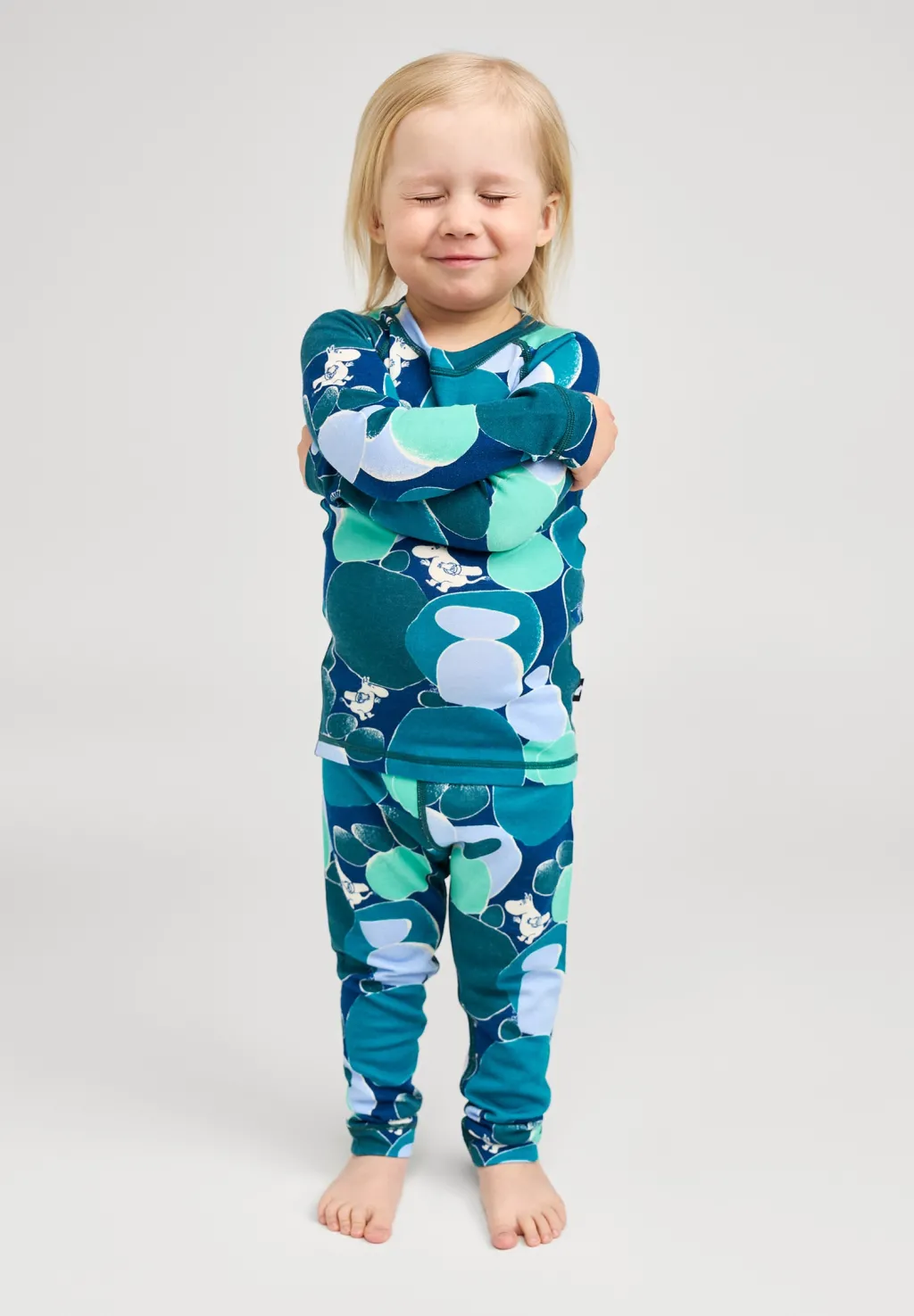 Hot Moomin Trivsam Termiskt Baslager-set Dark Teal Barn Underställ