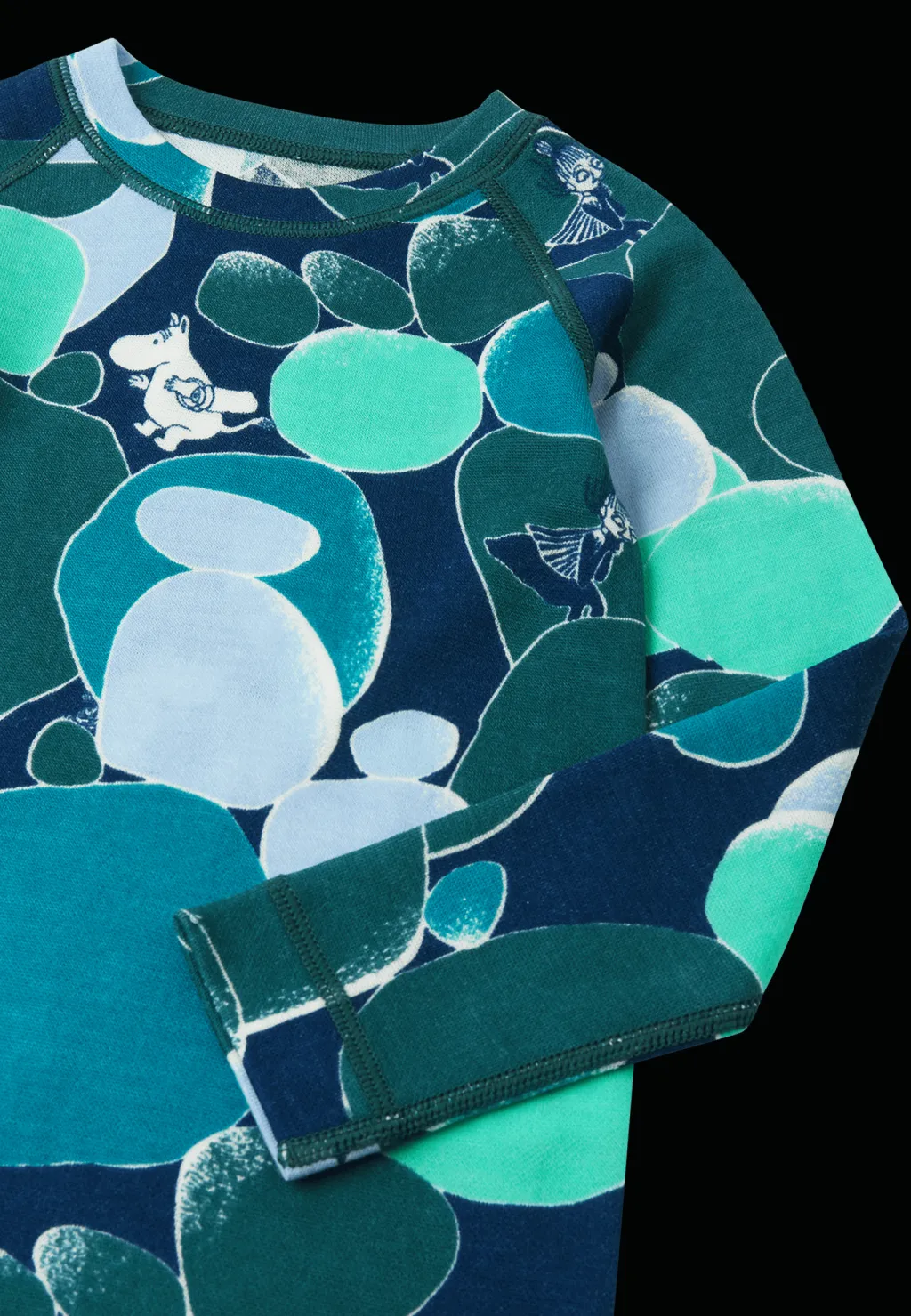 Hot Moomin Trivsam Termiskt Baslager-set Dark Teal Barn Underställ