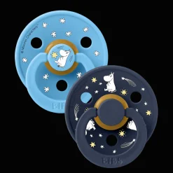 Outlet Moomins Good Night 2-pack Runda Latexnappar Breeze Deep Space Nappar & Napphållare