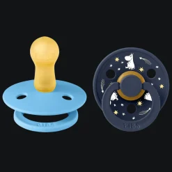 Outlet Moomins Good Night 2-pack Runda Latexnappar Breeze Deep Space Nappar & Napphållare