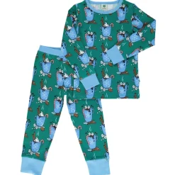 Discount Nightwear set with hot chocolate Petroleum Green Varm Choklad Pyjama Petroleum Green Barn Sovkläder