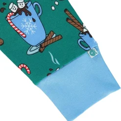 Discount Nightwear set with hot chocolate Petroleum Green Varm Choklad Pyjama Petroleum Green Barn Sovkläder