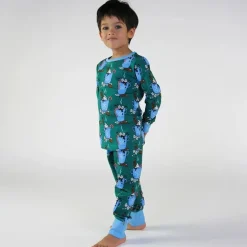 Discount Nightwear set with hot chocolate Petroleum Green Varm Choklad Pyjama Petroleum Green Barn Sovkläder