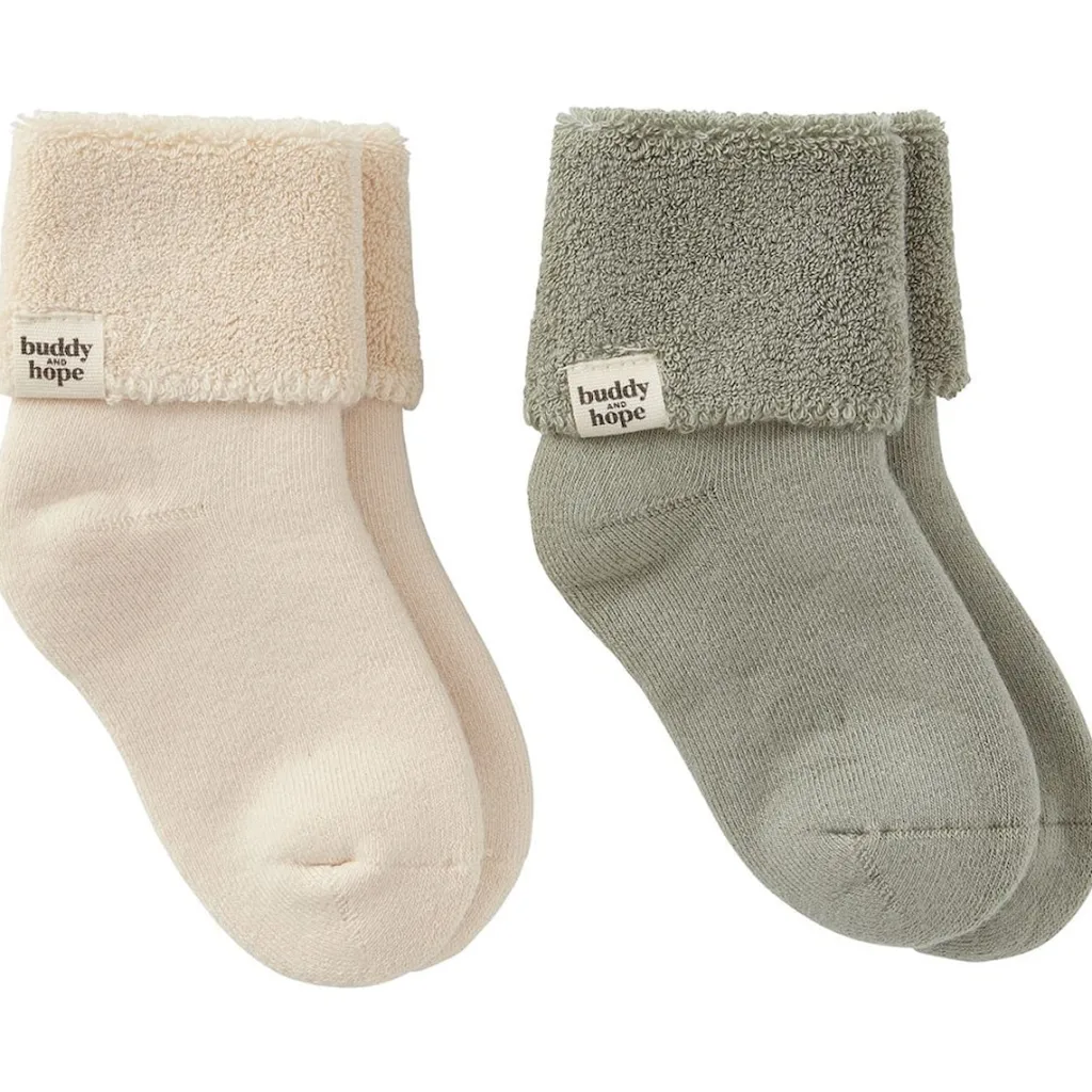 Clearance 2-Pack GOTS Allan Strumpor Off White/Sage Green Barn Underkläder