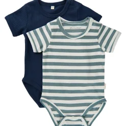 Hot 2-pack Kortärmad Baby Body Goblin Blue Barn Bodys & Bodysuits