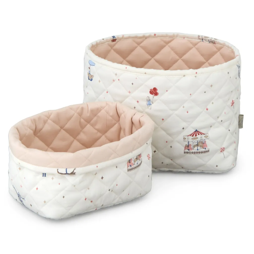 New 2-pack Quiltad Förvaringskorg Carousel Förvaring