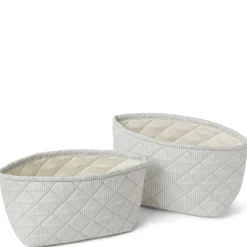 2-pack Randiga Quiltade Förvaringskorgar Blå Förvaring