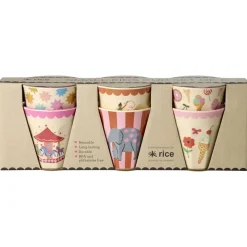 Sale 6-Pack Small Bägare I Melamin Pink Fun Fair Äta & Dricka