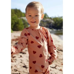 Discount Paros Hjärtmönstrad UV-Dräkt Terracotta Barn Uv-Kläder & Badkläder