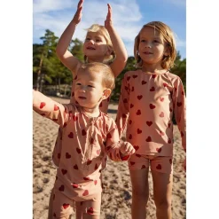Discount Paros Hjärtmönstrad UV-Dräkt Terracotta Barn Uv-Kläder & Badkläder