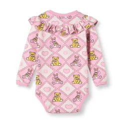 Sale Paula Långärmad Baby Body Med Nallebjörnar Rosa Lace Barn Bodys & Bodysuits