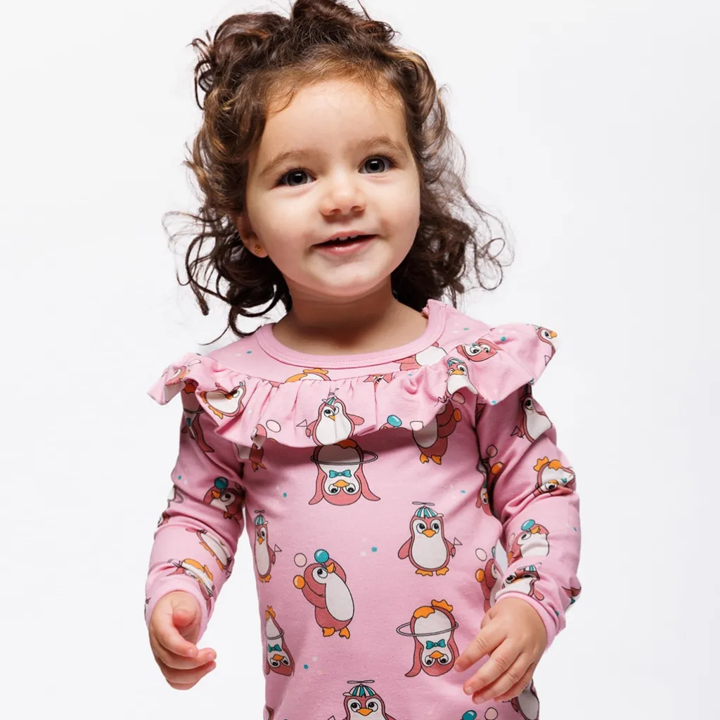 Outlet Paula Långärmad Babydräkt Med Cirkus Rosa Lace Barn Bodys & Bodysuits