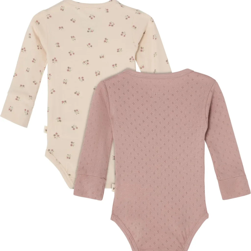 Clearance Petter Baby Body Pink Mauve/Flowers 2-Pack Barn Bodys & Bodysuits