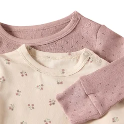 Clearance Petter Baby Body Pink Mauve/Flowers 2-Pack Barn Bodys & Bodysuits