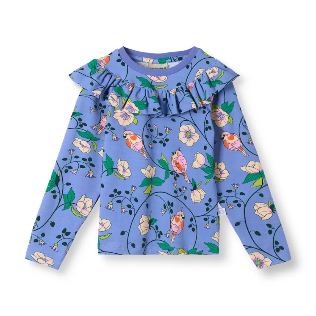 Discount Pinova Långärmad Topp Med Fåglar Och Blommor Lila Purple Delight Barn Tröjor & Toppar