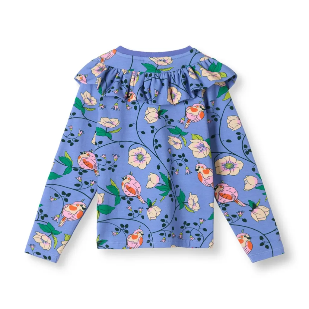 Discount Pinova Långärmad Topp Med Fåglar Och Blommor Lila Purple Delight Barn Tröjor & Toppar