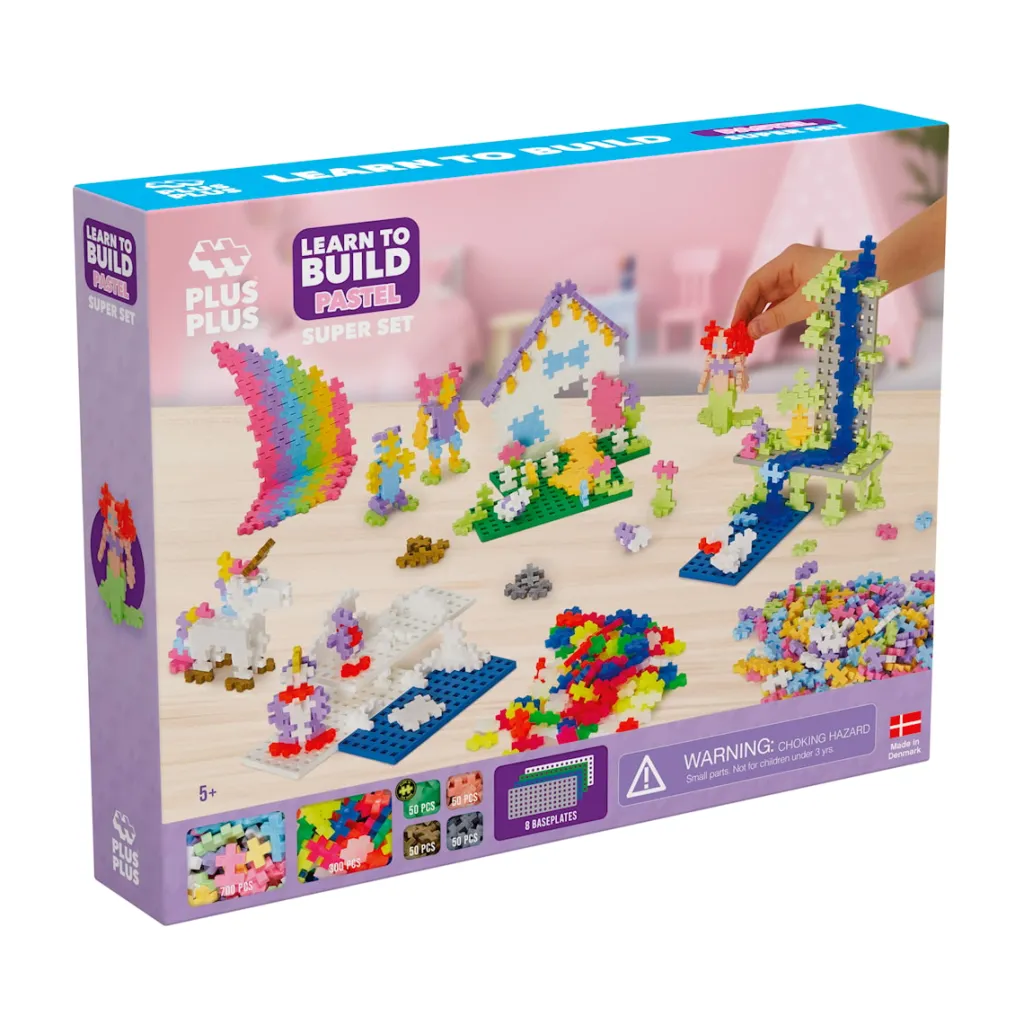 New ® Pastell Lär Dig Bygga Super Set 1200 Bitar Byggklossar & Lego