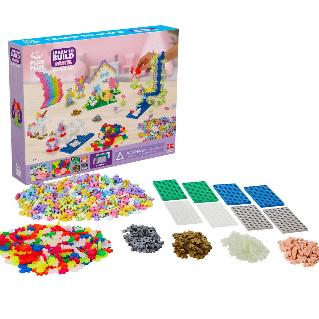 New ® Pastell Lär Dig Bygga Super Set 1200 Bitar Byggklossar & Lego