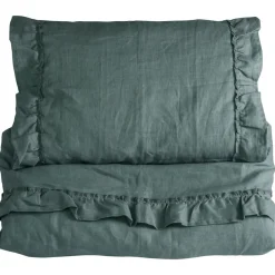 New Påslakanset Spjälsäng Mood Volang Petrol Green Bäddtextilier