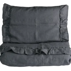 New Påslakanset Spjälsäng Mood Volang Graphite Grey Bäddtextilier