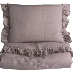Online Påslakanset Spjälsäng Mood Volang Dusty Pink Bäddtextilier