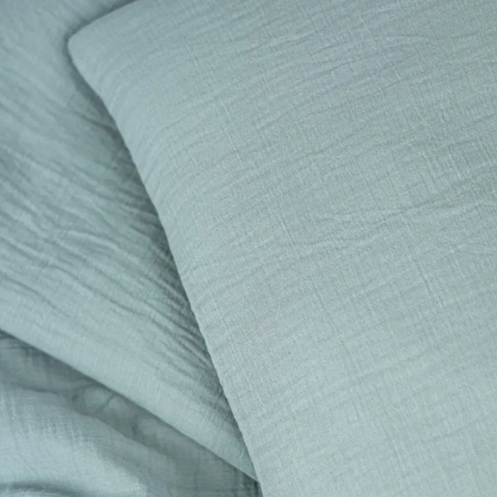 Påslakanset Spjälsäng Muslin Frosty Green Bäddtextilier