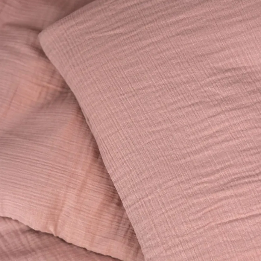 Hot Påslakanset Spjälsäng Muslin Dusty Rose Bäddtextilier