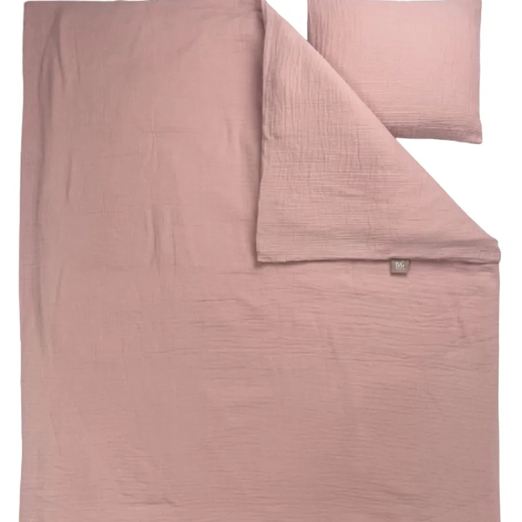 Hot Påslakanset Spjälsäng Muslin Dusty Rose Bäddtextilier
