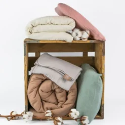 Hot Påslakanset Spjälsäng Muslin Dusty Rose Bäddtextilier