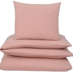 Hot Påslakanset Vagn/Vagga Muslin Dusty Rose Bäddtextilier