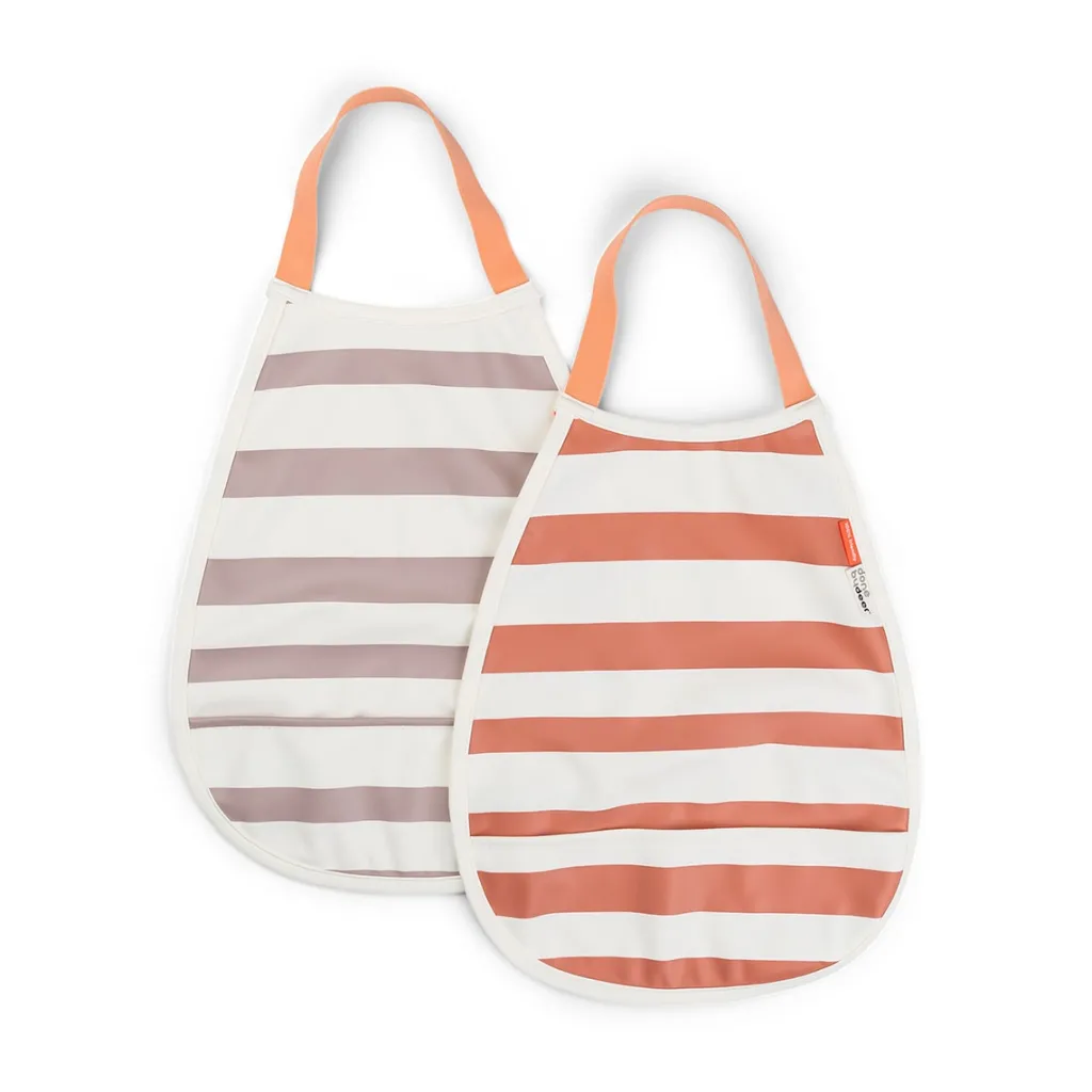 Pull-Over Bib 2-pack Papaya/powder Nappflaskor & Hakklappar
