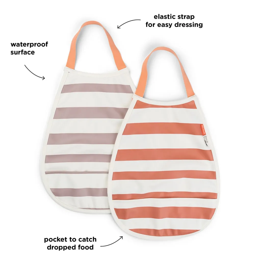 Pull-Over Bib 2-pack Papaya/powder Nappflaskor & Hakklappar