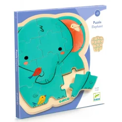 Discount Puzzlo Elephant 14 St Pussel Av Trä Spel & Pussel