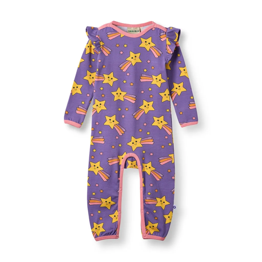 Outlet Reegnt With Shooting Star Långärmad Babydräkt Royal Purple Barn Bodys & Bodysuits