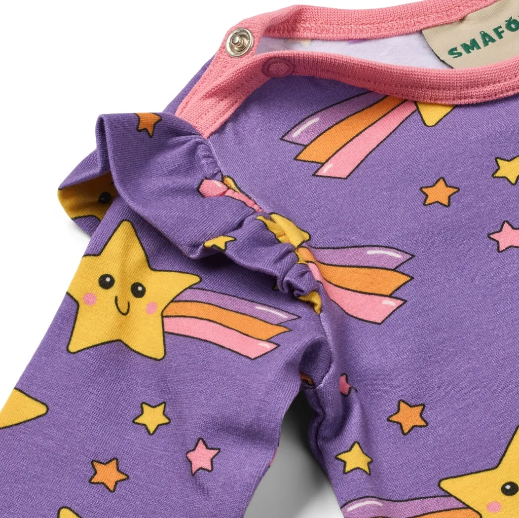 Outlet Reegnt With Shooting Star Långärmad Babydräkt Royal Purple Barn Bodys & Bodysuits