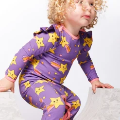 Outlet Reegnt With Shooting Star Långärmad Babydräkt Royal Purple Barn Bodys & Bodysuits