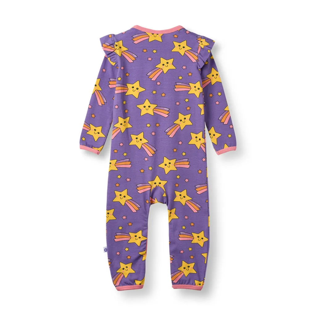 Outlet Reegnt With Shooting Star Långärmad Babydräkt Royal Purple Barn Bodys & Bodysuits