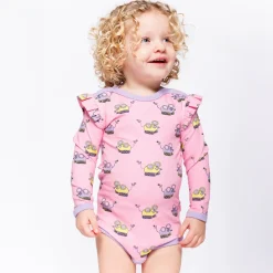 Outlet Regent With Robot Mice Långärmad Baby Body Pink Lilac Barn Bodys & Bodysuits