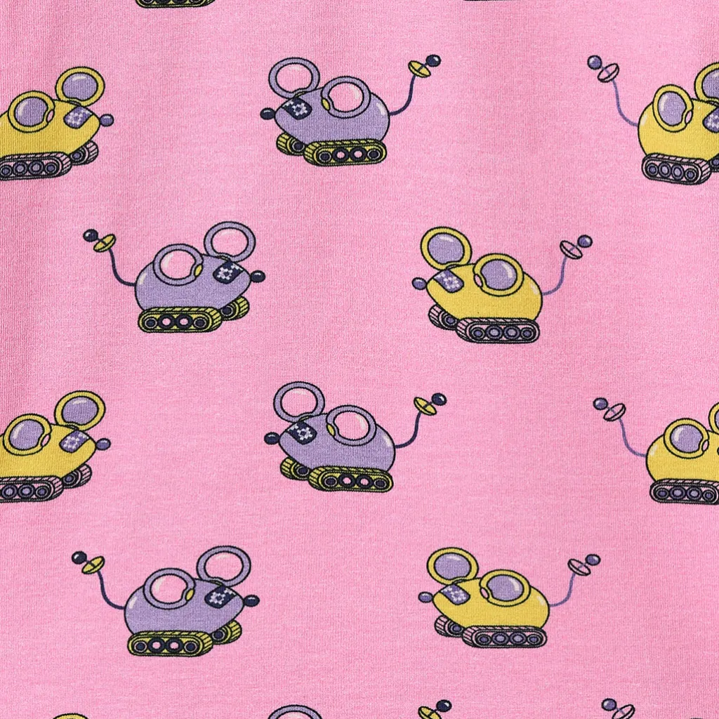 Outlet Regent With Robot Mice Långärmad Baby Body Pink Lilac Barn Bodys & Bodysuits