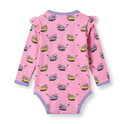 Outlet Regent With Robot Mice Långärmad Baby Body Pink Lilac Barn Bodys & Bodysuits