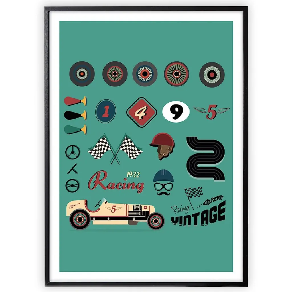 Clearance Retro Tema Poster Barn Barnrumsaccessoarer