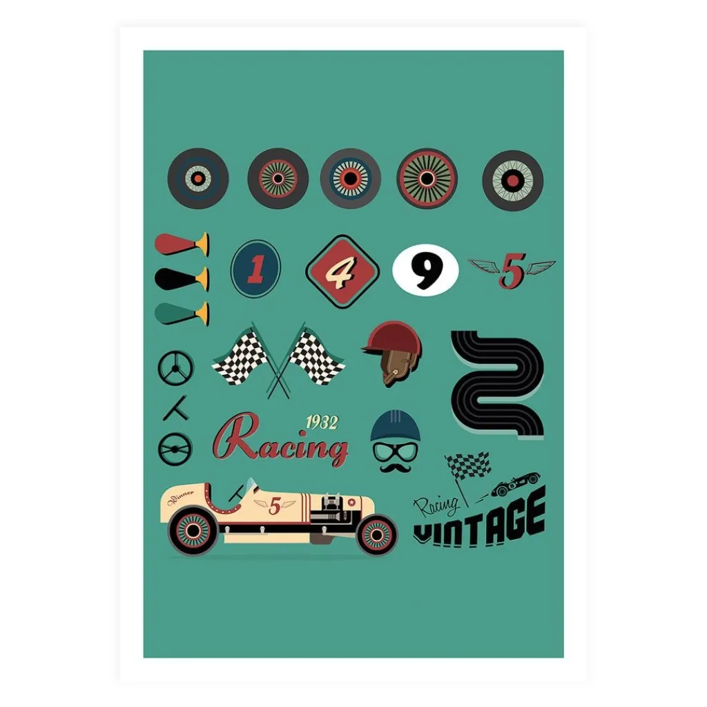 Clearance Retro Tema Poster Barn Barnrumsaccessoarer