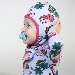 Clearance Reversible balaclava with hedgehogs and Fall leaves Orchid Petal Barn Accessoarer
