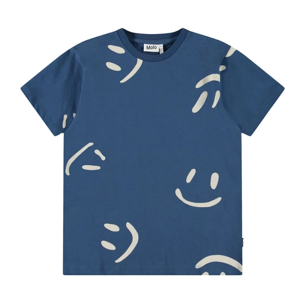 Riley Short Sleeve T-Shirt Big Smiles Blue Barn Tröjor & Toppar