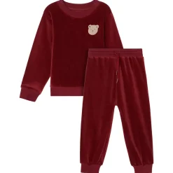 Sale Robin Velour Set med Bear Patch i Merry Red Barn Outfits & Gåvoset