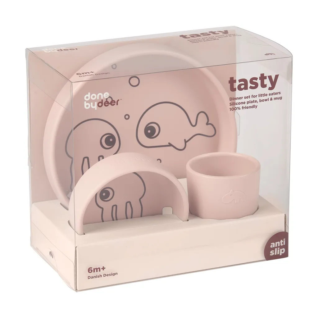 Discount Sea Friends Middagsset I Silikon Powder Äta & Dricka