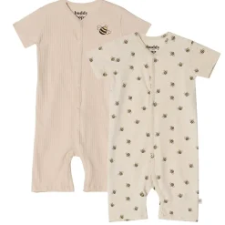 Outlet Sixten GOTS 2-pack Mönstrade Rompers Med Bin Gräddvit Barn Bodys & Bodysuits